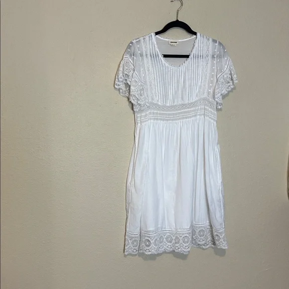 Zadig & Voltaire Roll Cotton White Lace Mini Dress with Pockets Size Small - Picture 5 of 12